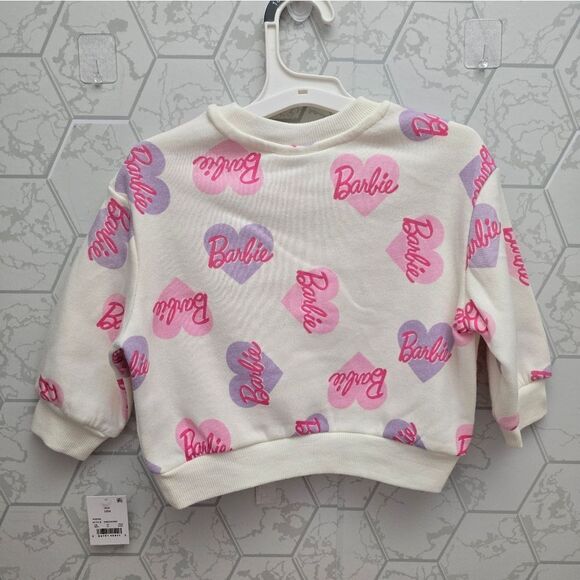 Nwt Toddler Girl's Fleece Barbie Valentine's Easter Spring Sweatshirt - Picture 4 of 6